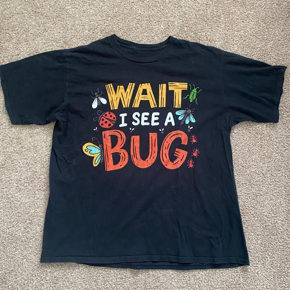 🐞CUTE NOVELTY TEE! 🐛UNISEX XL BLACK T-SHIRT 🖤 - Picture 1 of 6